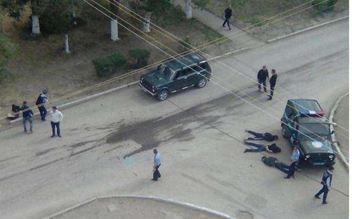 Qazaxıstanda atışma: Yaralılar var (VİDEO)