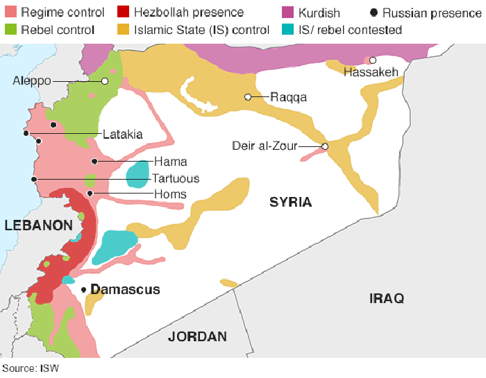 Syria conflict: Air strikes `kill 40 IS militants`