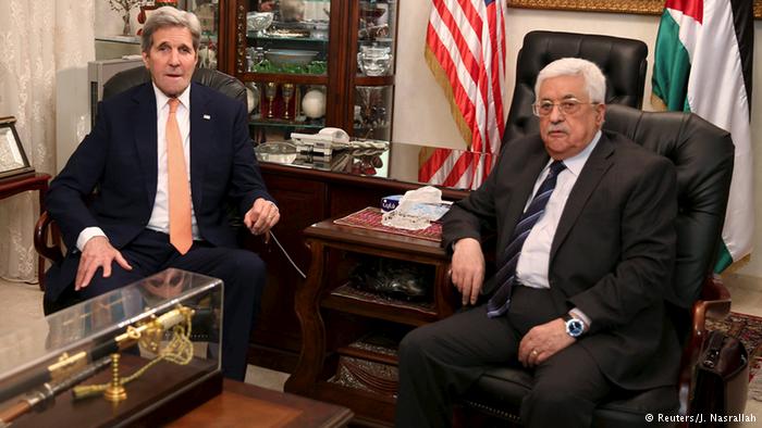 John Kerry and Mahmoud Abbas meet to discuss Israel-Palestine tension