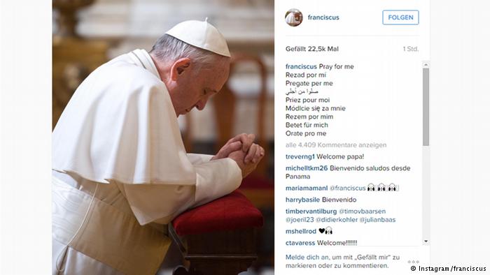 Pope Francis launches official Instagram account