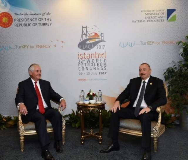 President Ilham Aliyev briefs Tillerson on recent Armenian military provocation
