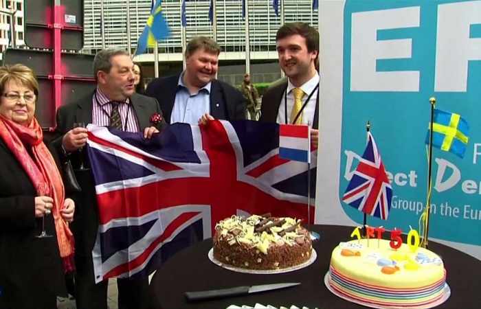 British MEPs celebrate launch of Article 50 - NO COMMENT