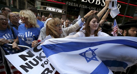 Thousands Protest in New York Against Nuclear Deal With Iran 