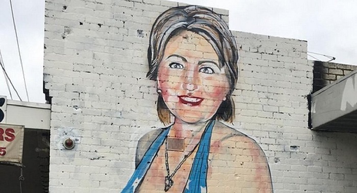 Instagram blocks graffiti artist for image of Hillary Clinton in bathing suit 