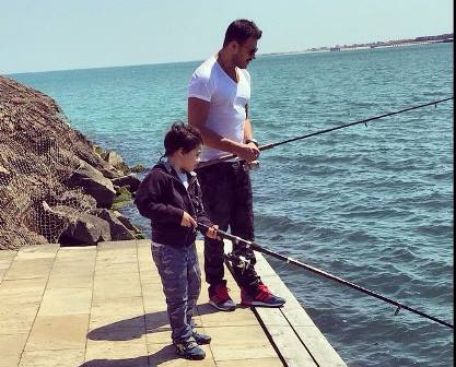 Emin oğlu ilə balıq ovunda - FOTO