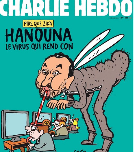 Cyril Hanouna "le virus qui rend con" épinglé par Charlie Hebdo