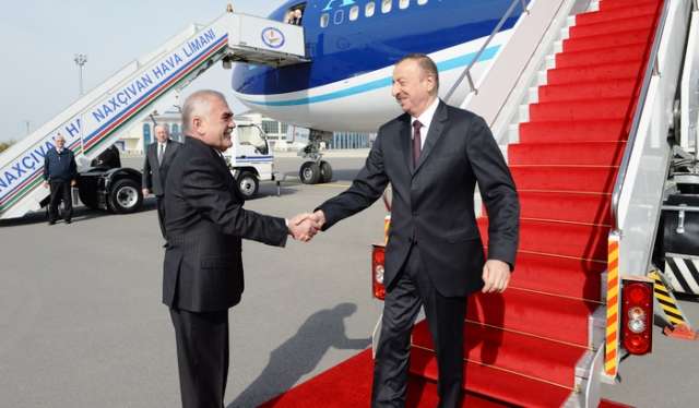 President Ilham Aliyev arrives in Nakhchivan