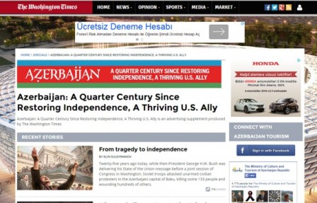 “The Washington Times”dan Qarabağ etirafı