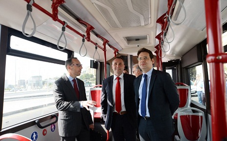 French State Secretary views buses of BakuBus LLC