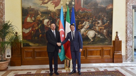 President Ilham Aliyev and Italian Prime Minister Matteo Renzi held meeting