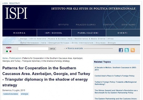 Italian think tank hails Azerbaijan`s trilateral regional foreign policy