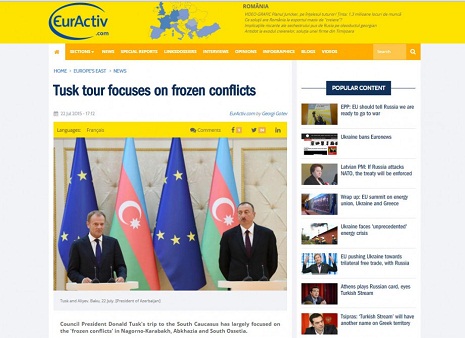 Euractiv highlights President of the European Council`s South Caucasus trip