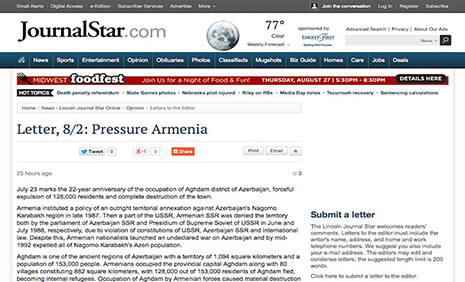 Azerbaijani community urges US government to pressure Armenia