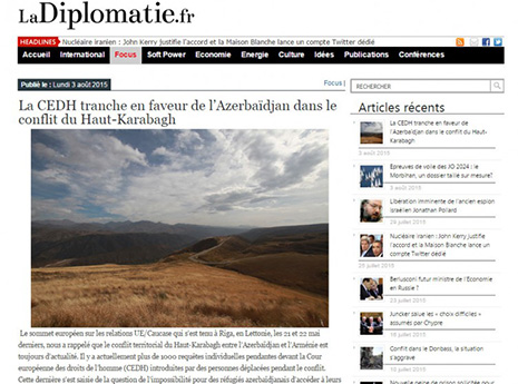 La Diplomatie: Official recognition of Armenia`s ethnic cleansing policy will be major blow to the country