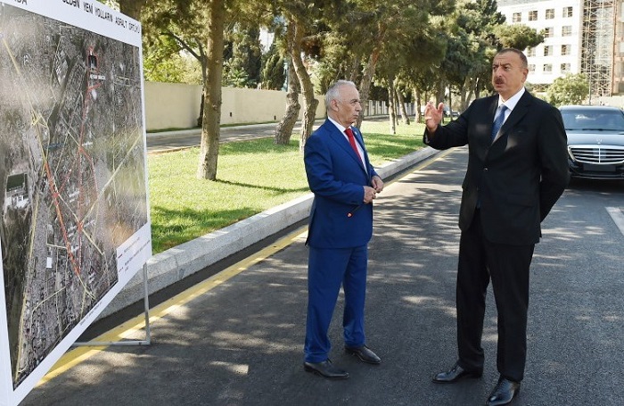 Azerbaijani President reviews several roads after reconstruction