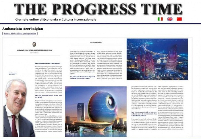 Azerbaijan`s Ambassador interviewed by Italian journal