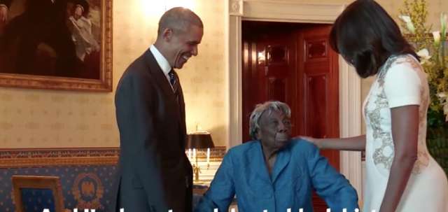 106 year old Woman`s wish granted when she sets to meet the Obamas - VIDEO