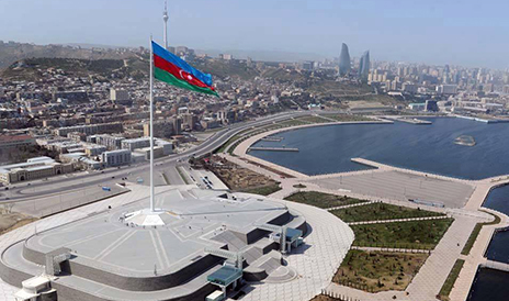 Ilham Aliyev familiarizes with construction works in Baku Sport City, Water Sport Palace and National Flag Square