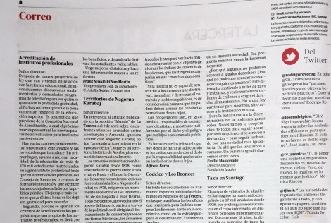 Un journal chilien publie un article sur les réalités du Haut-Karabagh