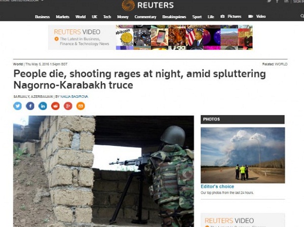 Reportage de Reuters sur les dégâts infligés à la population civile azerbaïdjanaise suite aux tirs arméniens