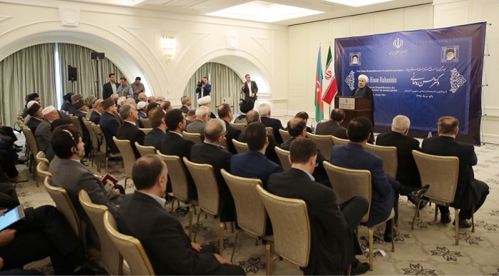 Iranian President Hassan Rouhani meets Azerbaijani religious figures