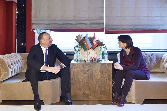 Treffen zwischen Präsident Ilham Aliyev und Schweizer Bundespräsidentin Doris Leuthard