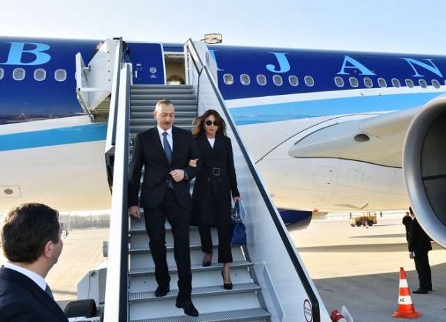 President Ilham Aliyev, his spouse end US visit
