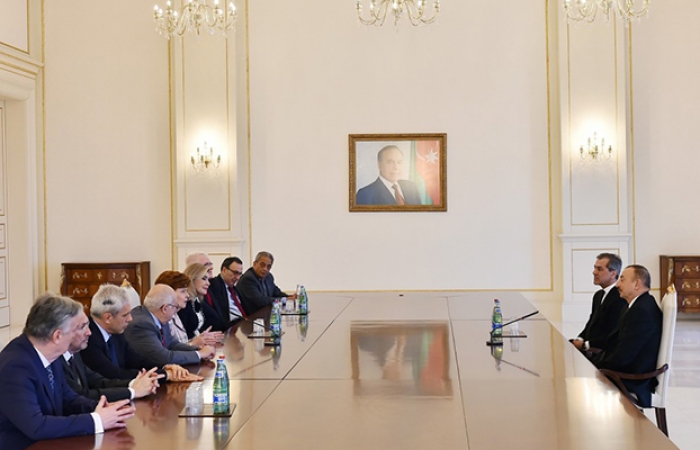 President Ilham Aliyev receives members of Board of Trustees of Nizami Ganjavi International Center