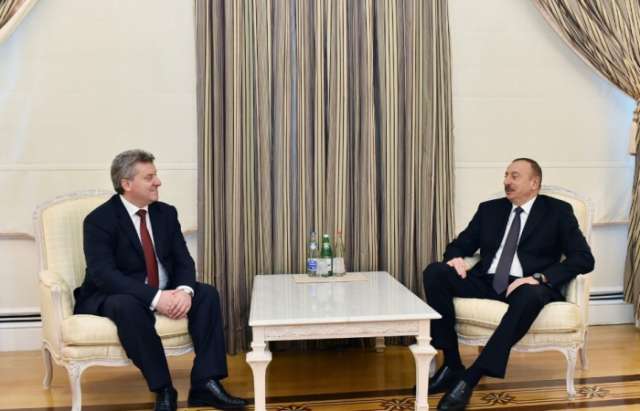 Entretien du président Ilham Aliyev avec Gjorge Ivanov, président macédonien