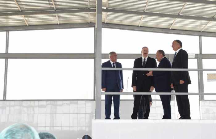 Ilham Aliyev a inauguré l'entreprise d'élevage et de reproduction de poisson de Varvara 