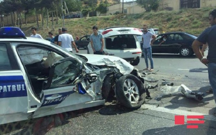 Bakıda yol polisi qəza törətdi 