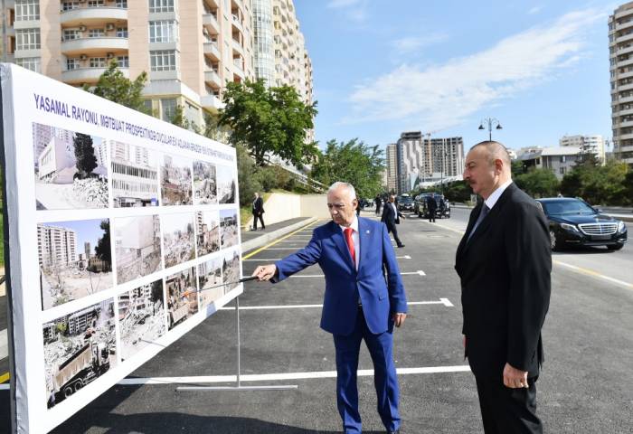 Im Yasamal Bezirk von Baku neuer Park zur Nutzung übergeben