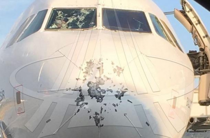 Plane makes emergency landing in Istanbul due to hailstorm