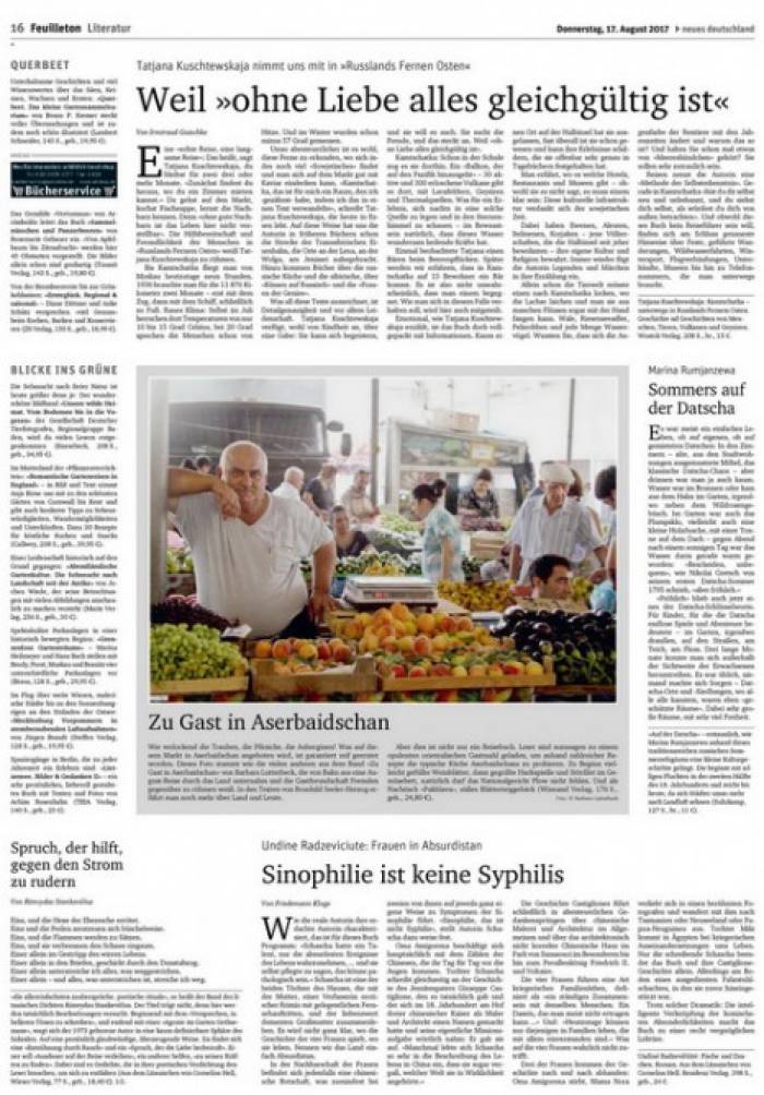 Artikel über Aserbaidschan in deutscher Tageszeitung "Neues Deutschland"