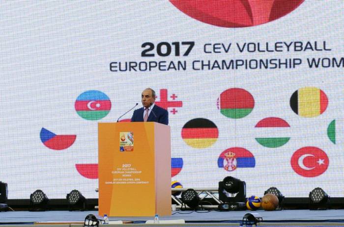 Cérémonie d’ouverture de la finale du Championnat d’Europe de volley-ball féminin