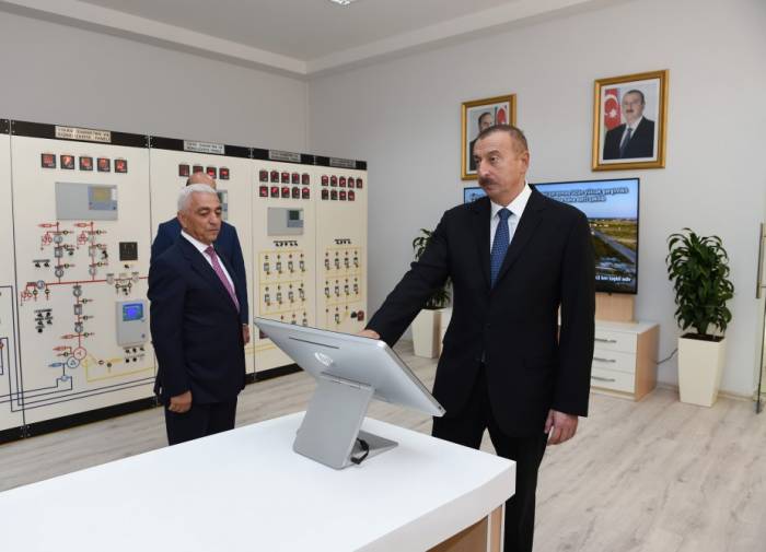 Le président Ilham Aliyev a participé à l'inauguration d'une sous-station électrique à Neftchala