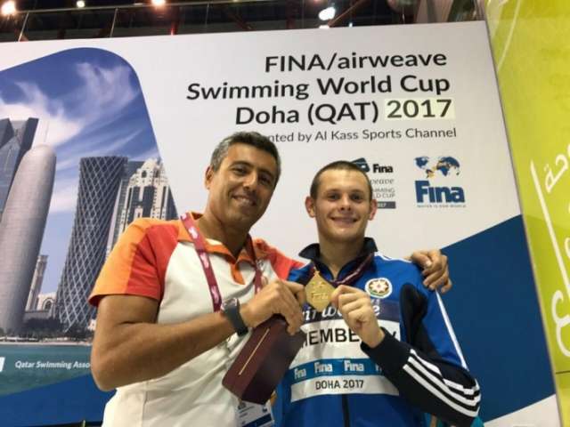 Azerbaijani swimmer grabs gold at World Cup 2017 in Qatar
