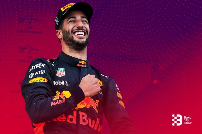 Gewinner der Formel 1 in Baku Daniel Ricciardo kommt nach Baku