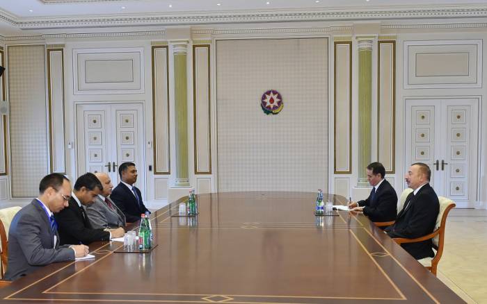 Le président Aliyev reçoit une délégation menée par le secrétaire d’Etat indien aux affaires étrangères