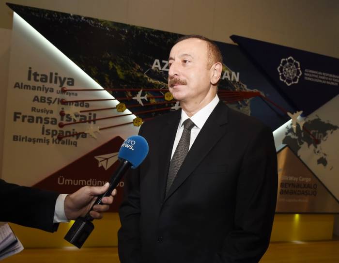 Präsident Ilham Aliyev beantwortete Frage von EuroNews