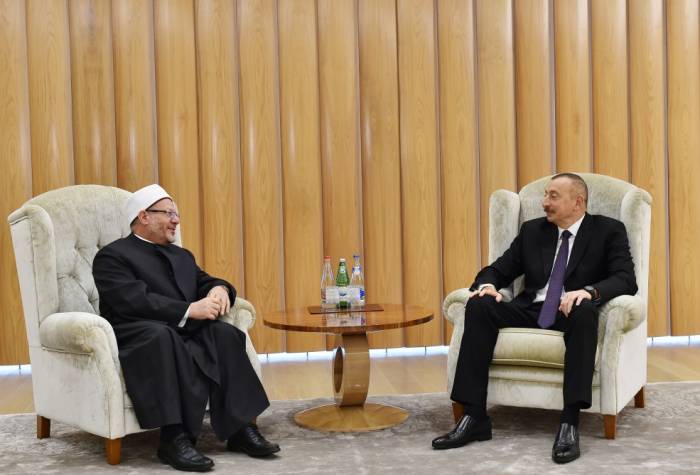 Rencontre du président Ilham Aliyev avec le grand mufti d’Egypte