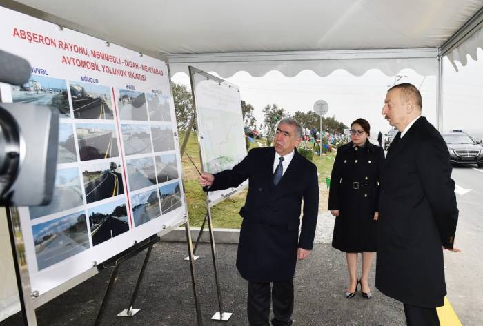 Ilham Aliyev weiht Autostraße Mehdiabad-Digah-Mämmädli ein