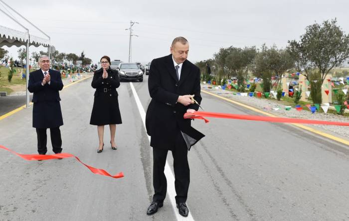 Prezident yol açılışında iştirak etdi - Yenilənib (FOTOLAR)