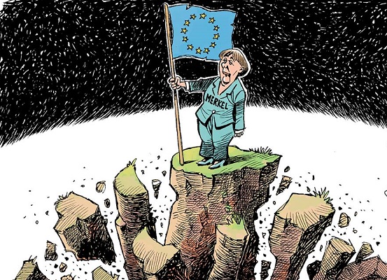 Merkel, toujours debout - CARICATURE