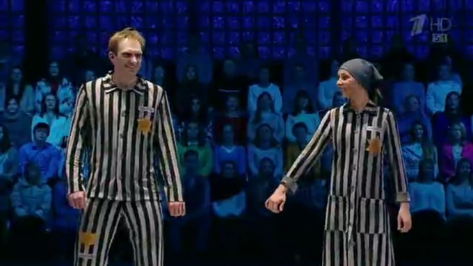 Une proche de Poutine fait scandale après avoir patiné en tenue de déportée juive - VIDEO