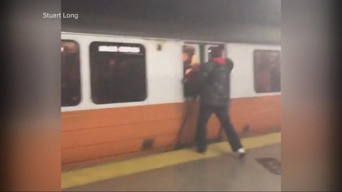 Three injured after MBTA train evacuated in Boston - VIDEO
