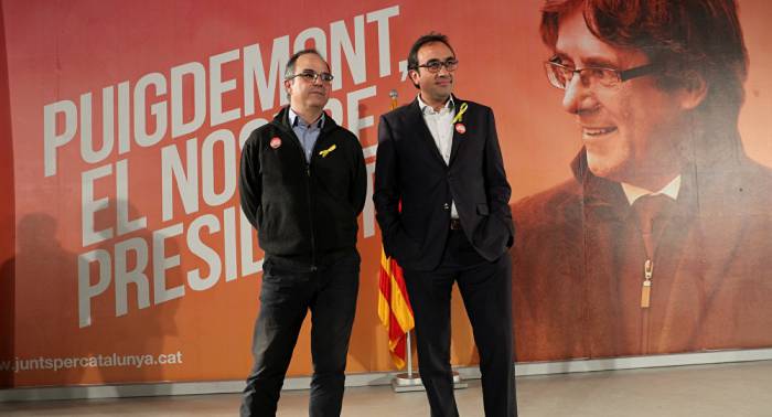 Exconsejeros catalanes entran en campaña tras abandonar la prisión