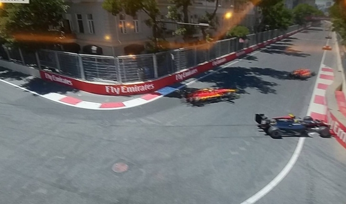 First incident at FIA Formula-2 Race 1
