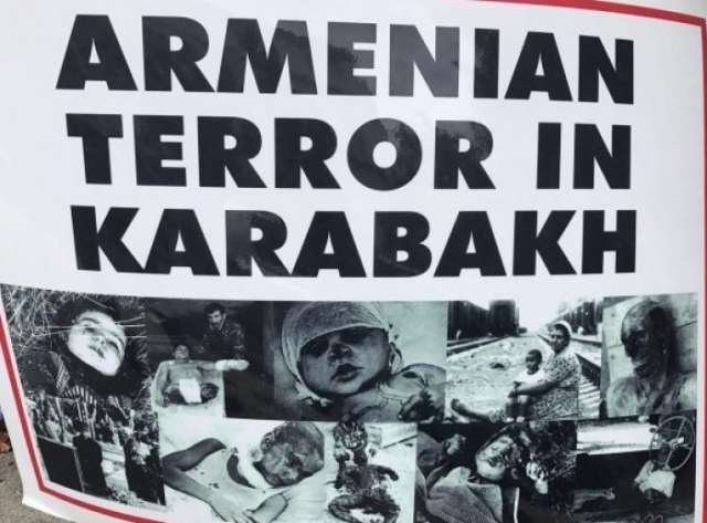 Azerbaijanis hold protest action in front of Armenian embassy in USA - PHOTO