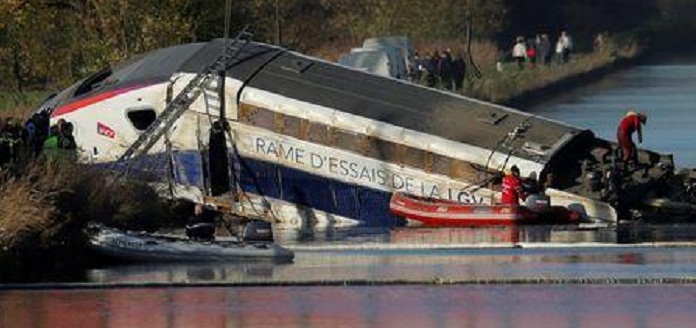 Excessive speed caused French high-speed train derailment